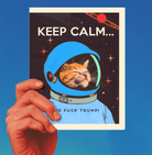 Keep Calm Space Cat Political Greeting Card - Twirls + Twigs