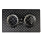 Black Checker Chewy Vuiton Dog or Cat Bowl - Twirls + Twigs