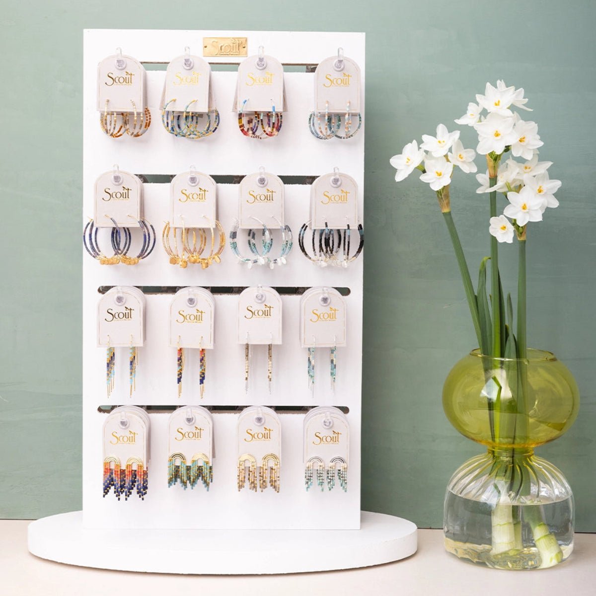Chromacolor Miyuki Small Hoop - Turquoise Mint/Gold - Twirls + Twigs
