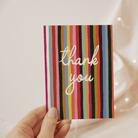Thank You Rainbow Stripes Card - Twirls + Twigs