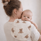 Bamboo Muslin Burp Cloth Set 2 - Pack (Teddy/Taupe) - Twirls + Twigs