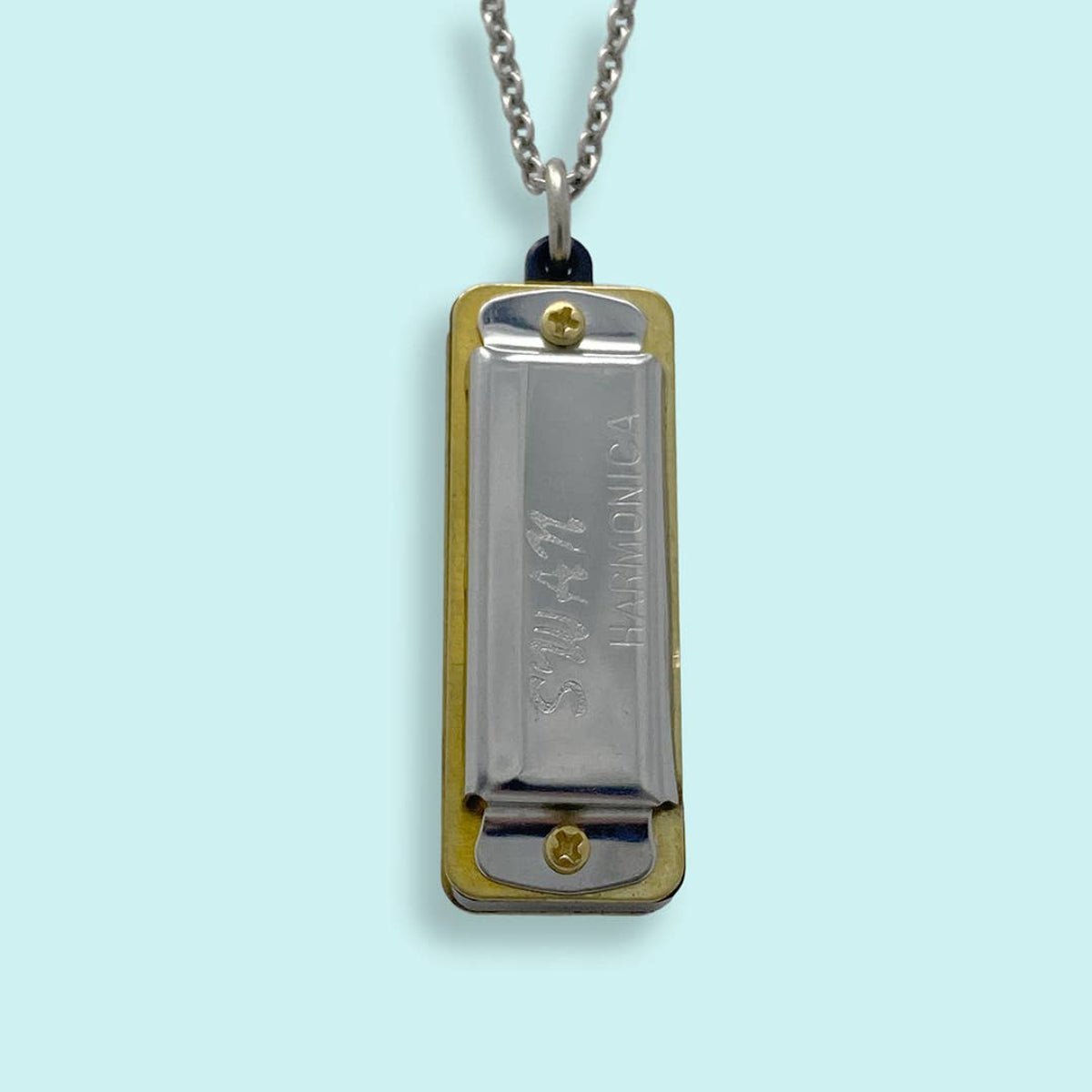 Silver Harmonica Necklace: 32 Inches - Twirls + Twigs