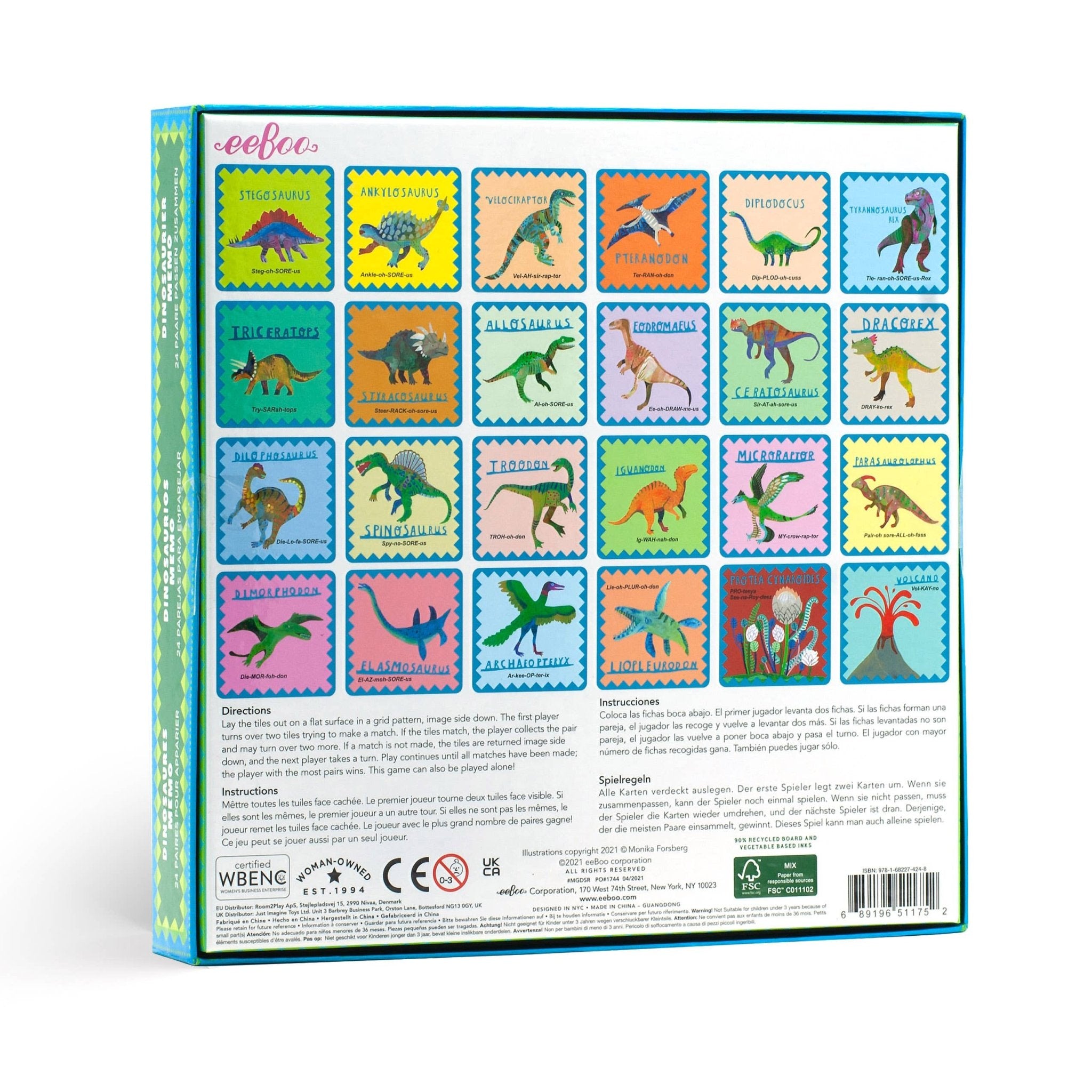 Shiny Dinosaur Memory and Matching Game - Twirls + Twigs