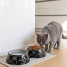 Black Checker Chewy Vuiton Dog or Cat Bowl - Twirls + Twigs