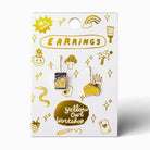 Mac & Cheese Drop Earrings | Gold Foodie Earrings - Twirls + Twigs