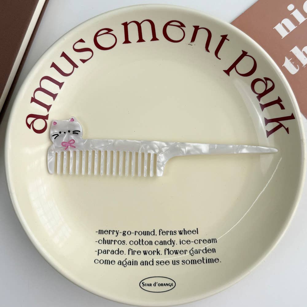 Whimsical Animal Acetate Combs，Vegetable Portable Hair Tools: Puppy - Twirls + Twigs
