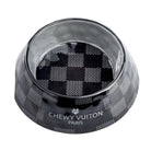 Black Checker Chewy Vuiton Dog or Cat Bowl - Twirls + Twigs