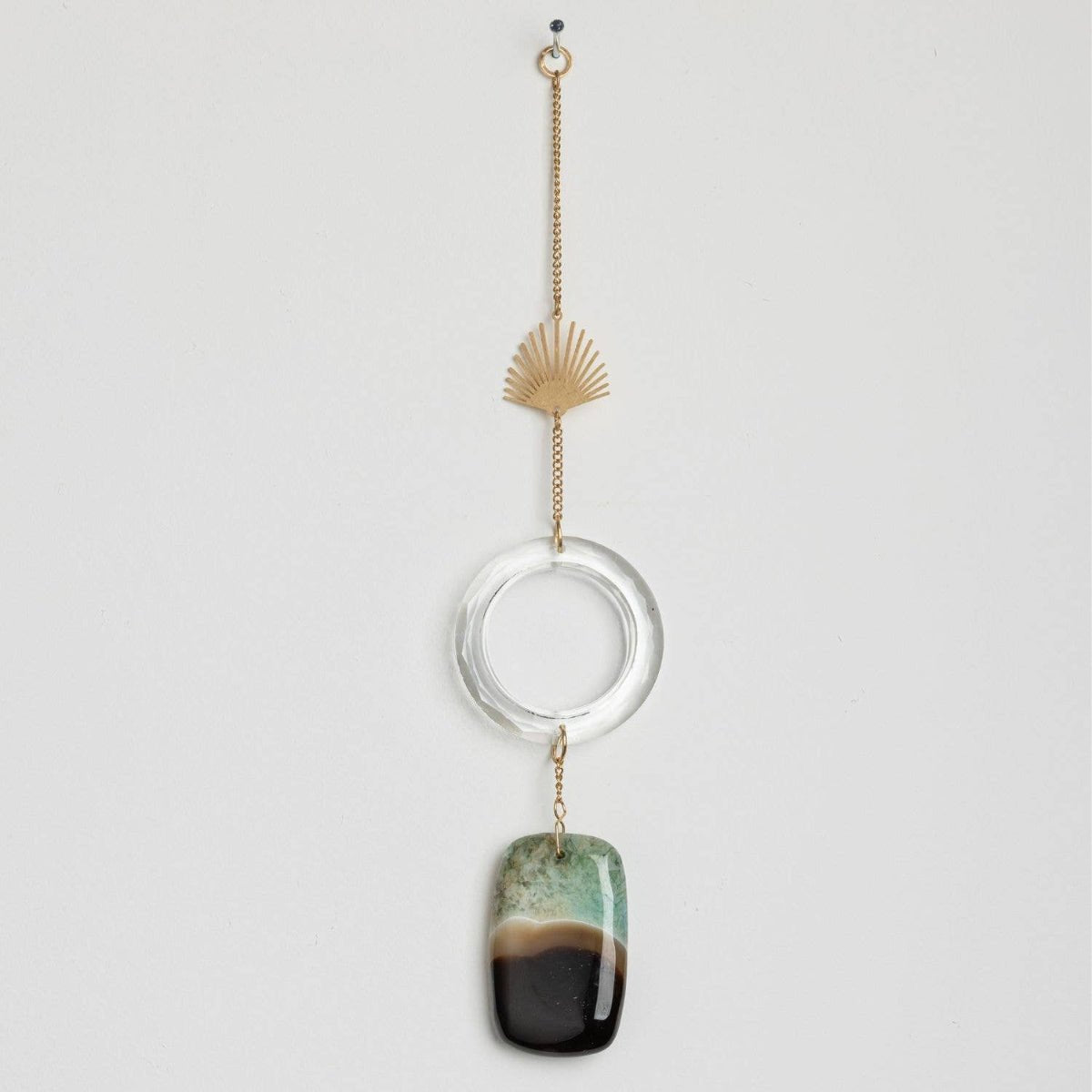 Stone Suncatcher - Sun Rays/Black/Blue Agate - Twirls + Twigs