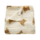 Bamboo Muslin Swaddle Baby Blanket (Teddy Bear) - Twirls + Twigs