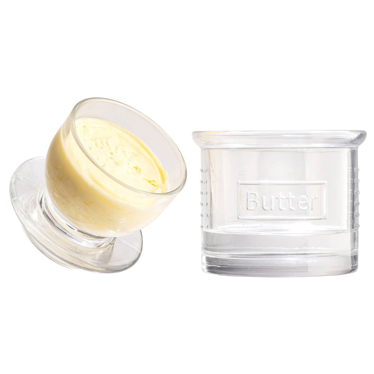 Glass French Butter Crock - Twirls + Twigs