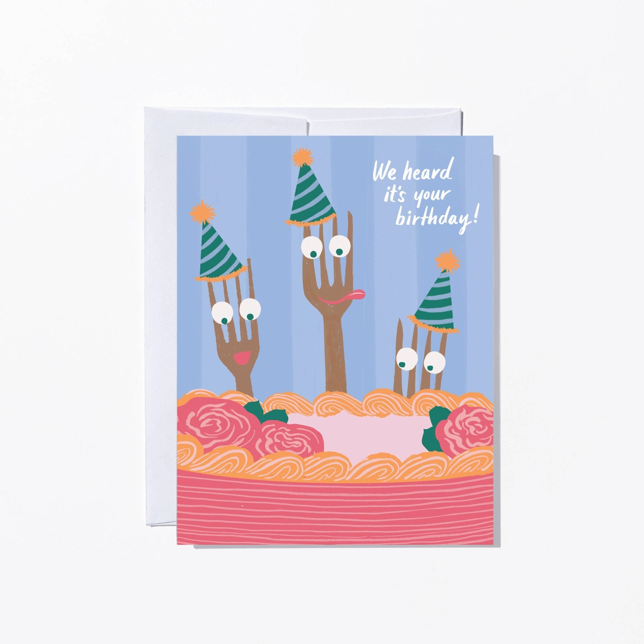Birthday Cake Forks Funny Group Card - Twirls + Twigs