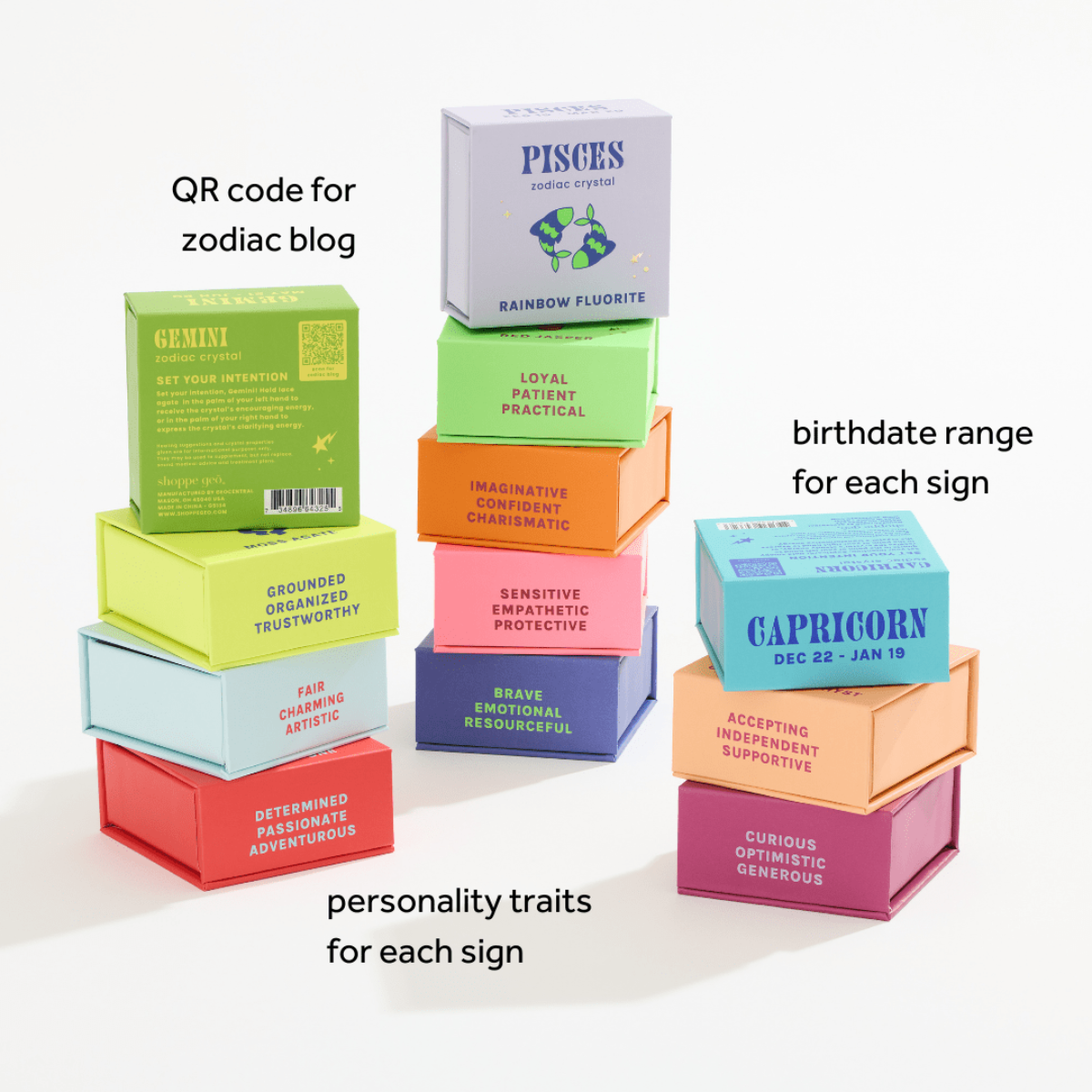 Zodiac Crystal Boxed Set Assortment - Twirls + Twigs
