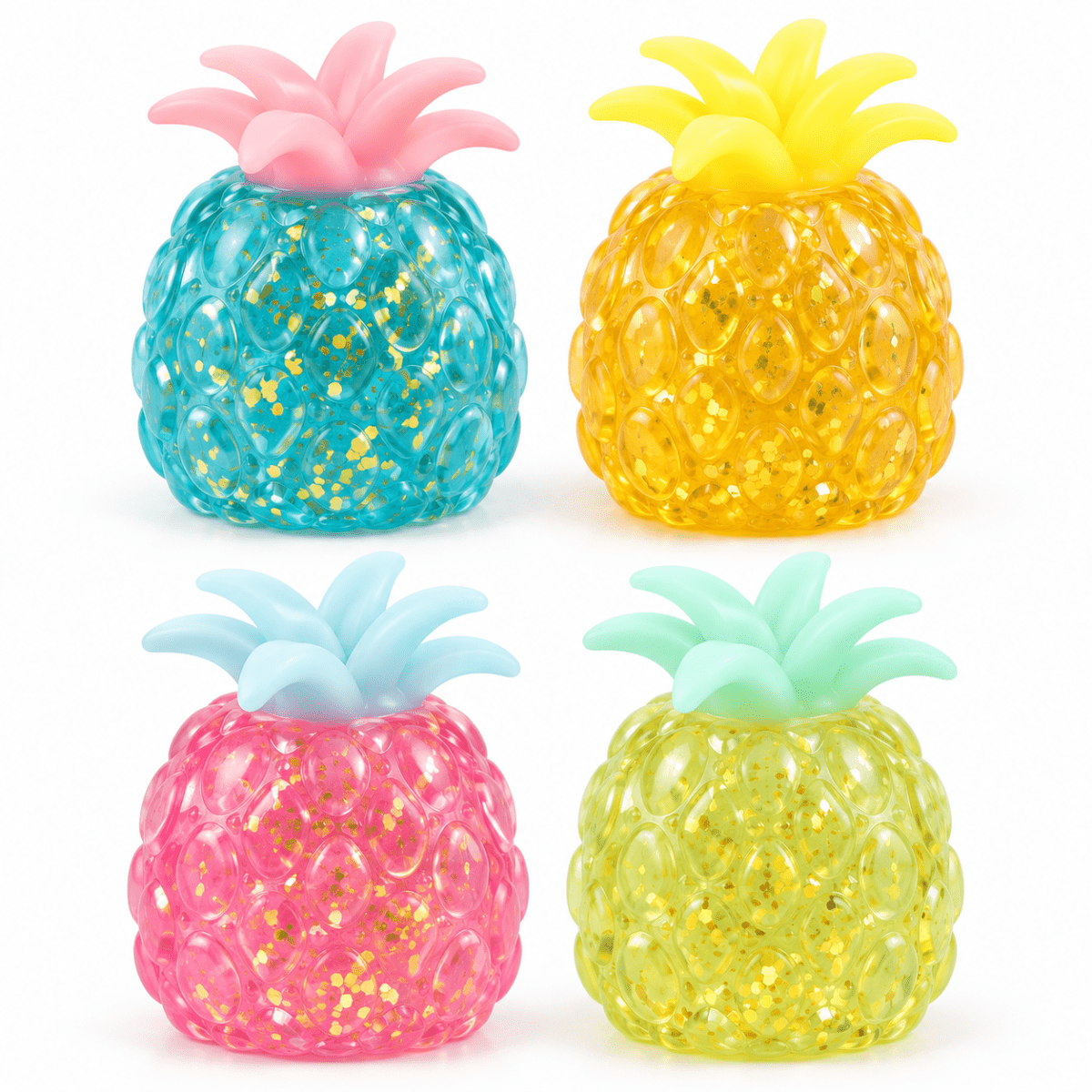 Pineapple Squeeze Toy – Vaseline Coconut oil filled Glitter - Twirls + Twigs