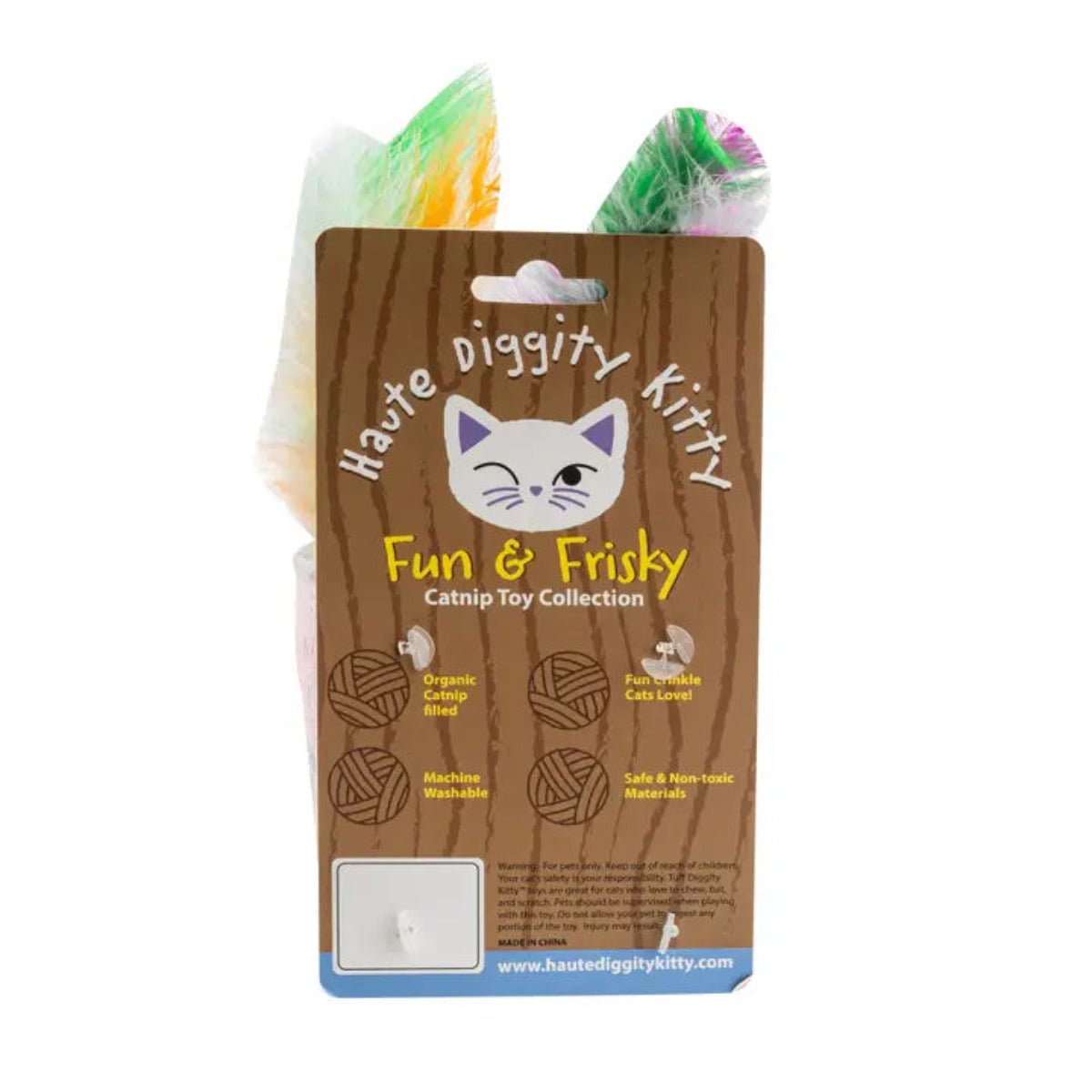 Olicat Cherry + Orange Catnip Toys with Feathers - Twirls + Twigs