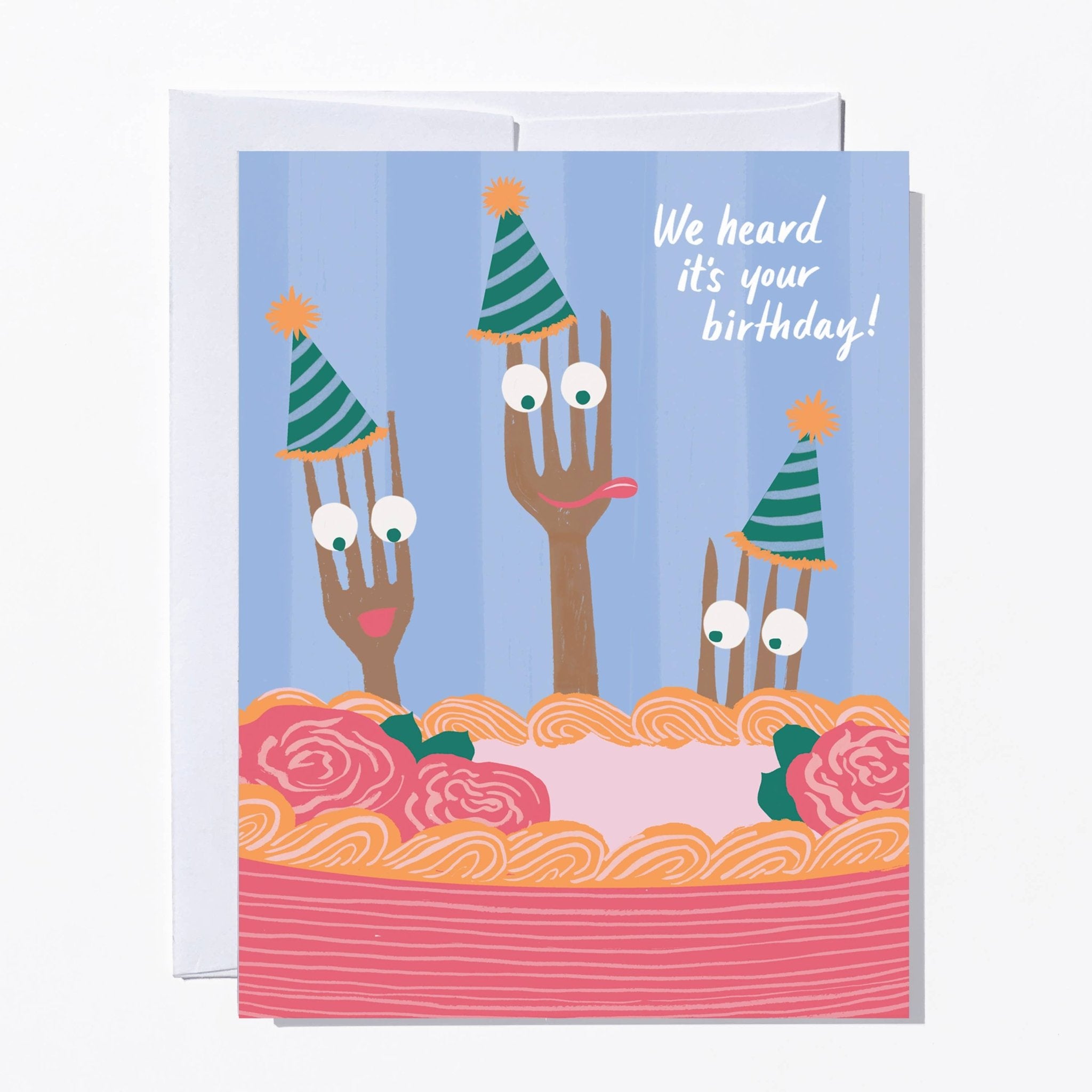 Birthday Cake Forks Funny Group Card - Twirls + Twigs