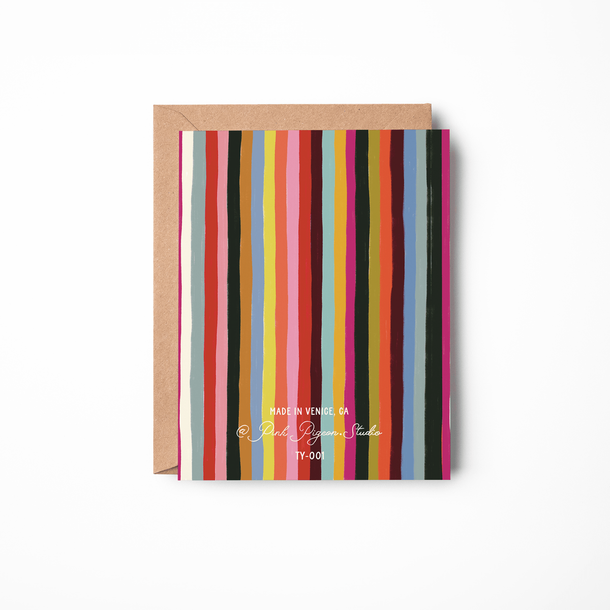 Thank You Rainbow Stripes Card - Twirls + Twigs