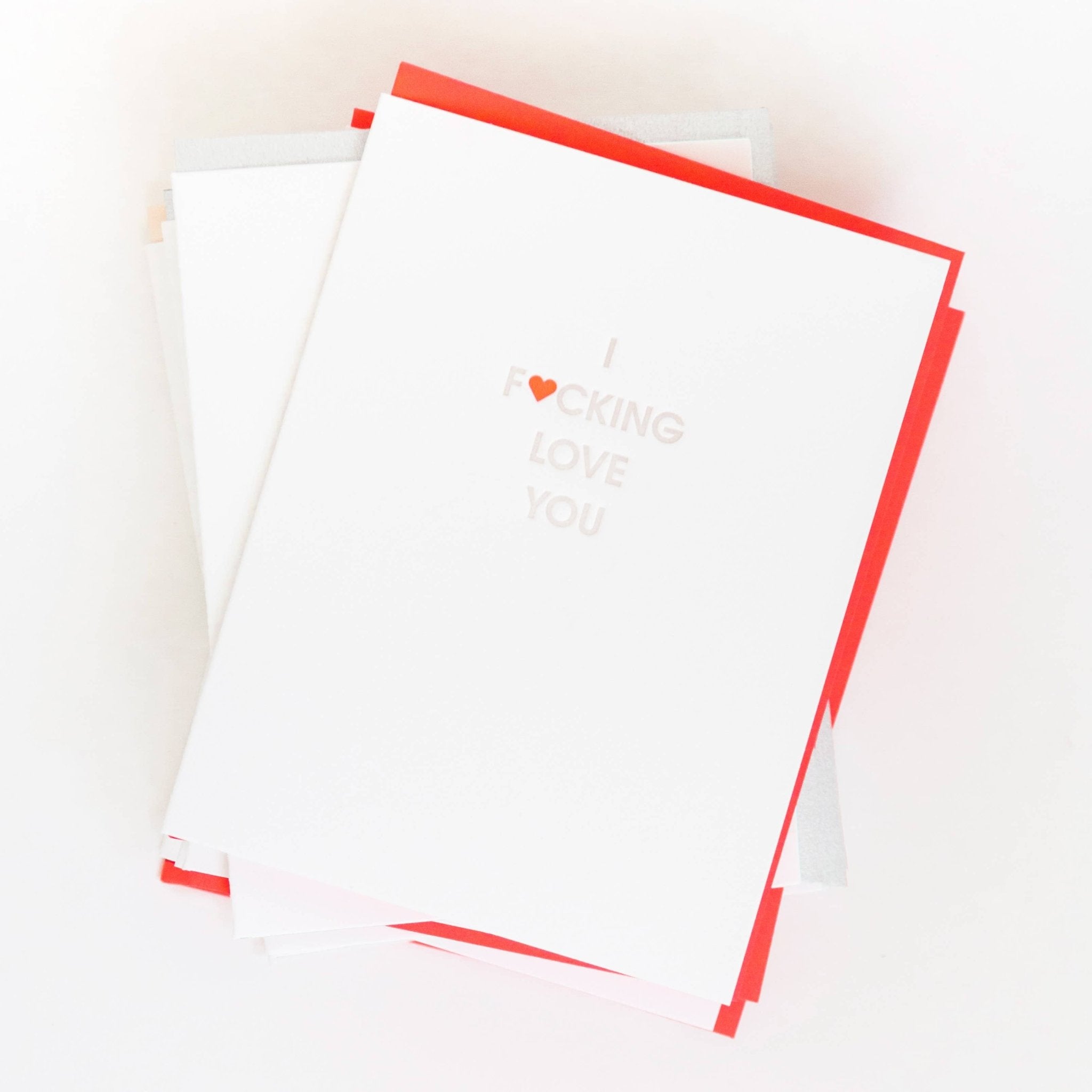 I Fucking Love You - Love Letterpress Card - Twirls + Twigs