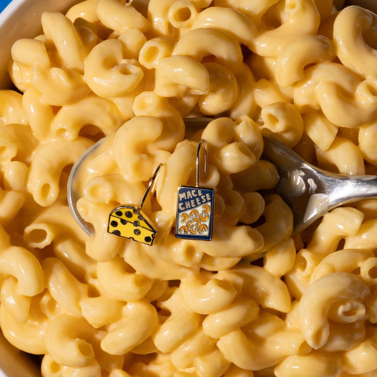 Mac & Cheese Drop Earrings | Gold Foodie Earrings - Twirls + Twigs