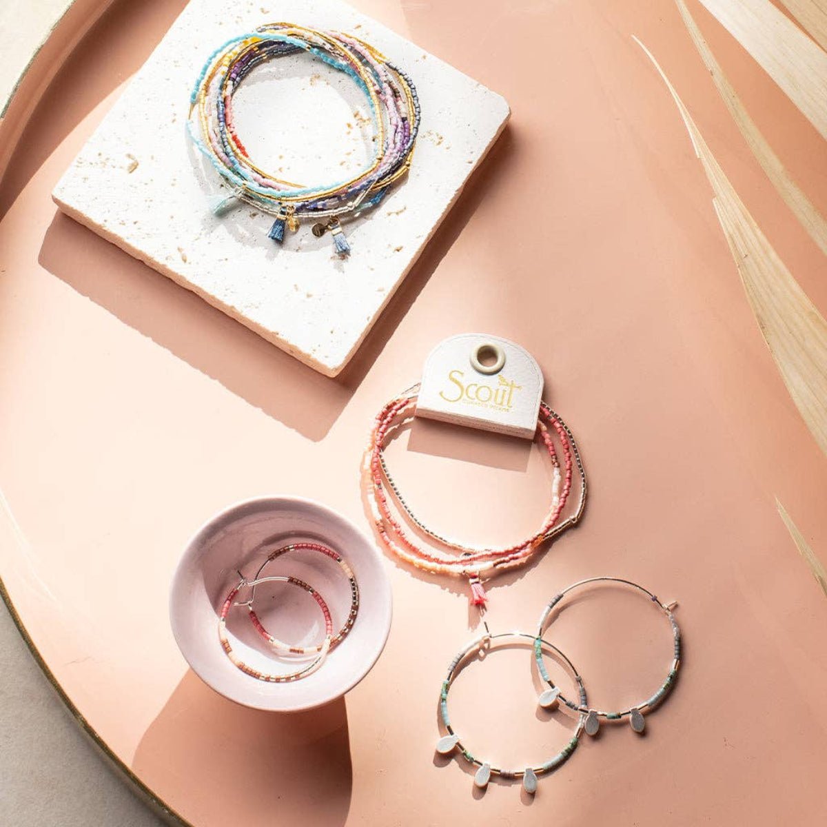Chromacolor Miyuki Small Hoop - Cobalt Multi/Gold - Twirls + Twigs