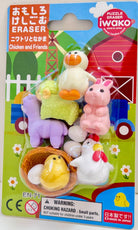 Chicken & Friends Erasers Card Iwako - Twirls + Twigs