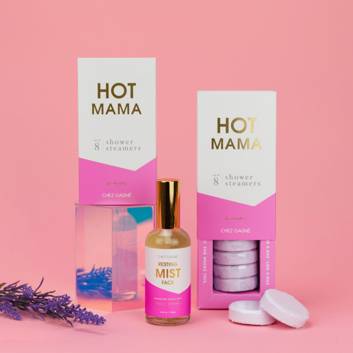 Hot Mama Shower Steamers - Lavender - Mother's Day Gift Set - Twirls + Twigs