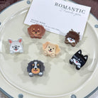 Cute Puppy Series Mini Hair Clip, Cartoon Animal Claw Clip: BorderCollie - Twirls + Twigs