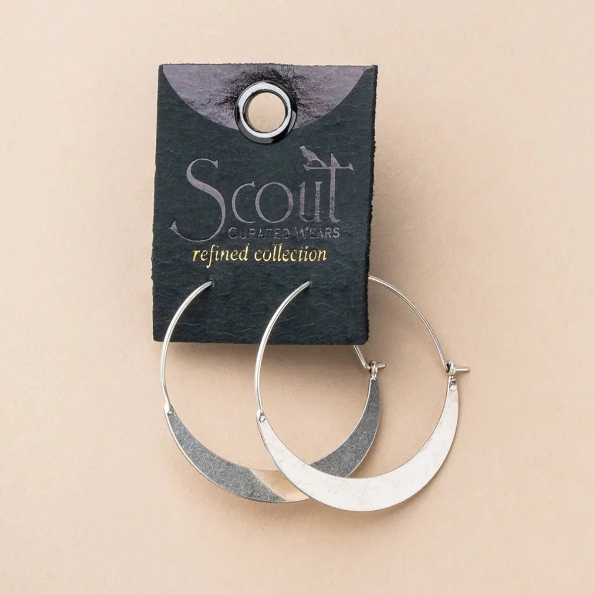 Refined Earring Collection - Crescent Hoop/Silver - Twirls + Twigs