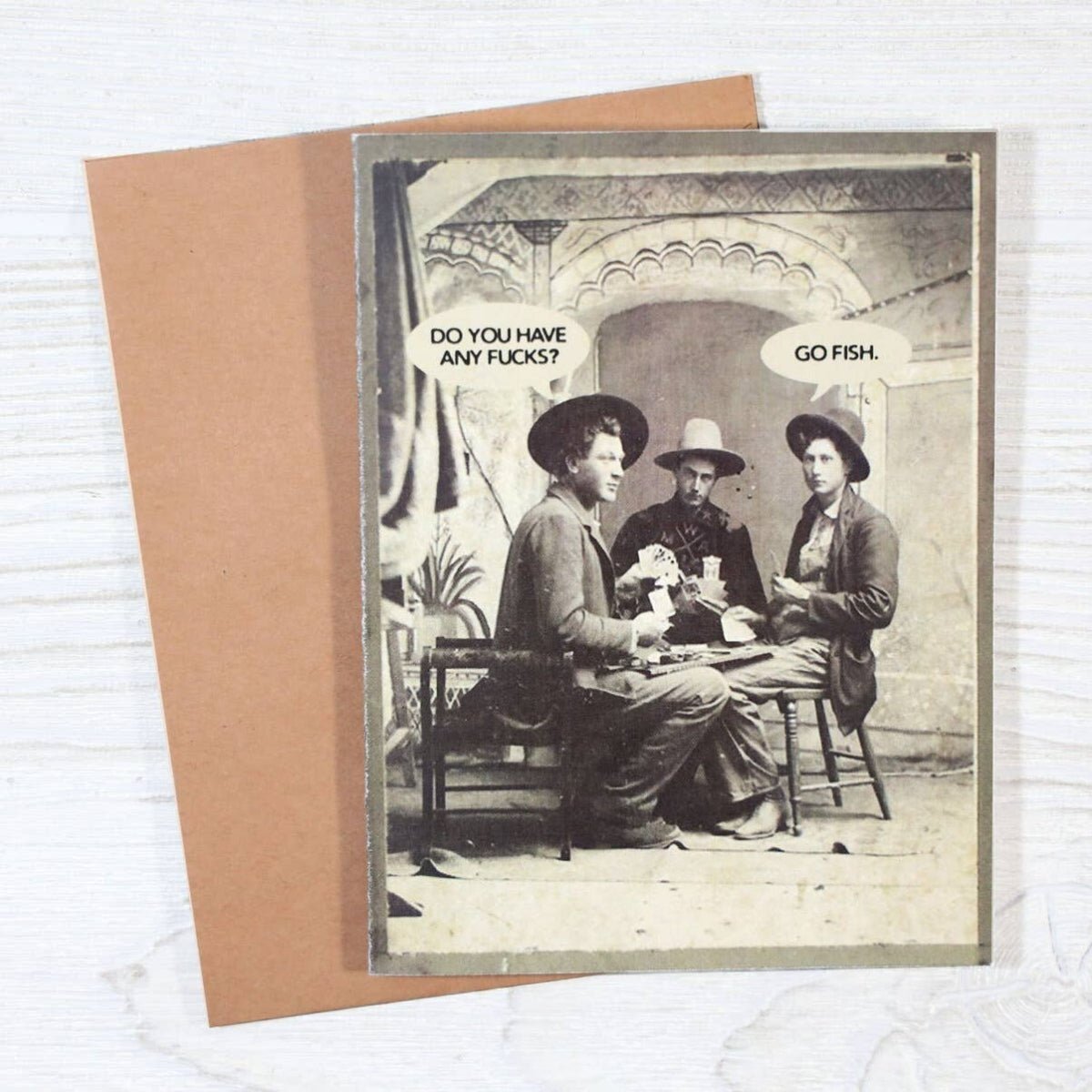 Do You Have Any Fucks? Go Fish - Funny Antique Card - Twirls + Twigs