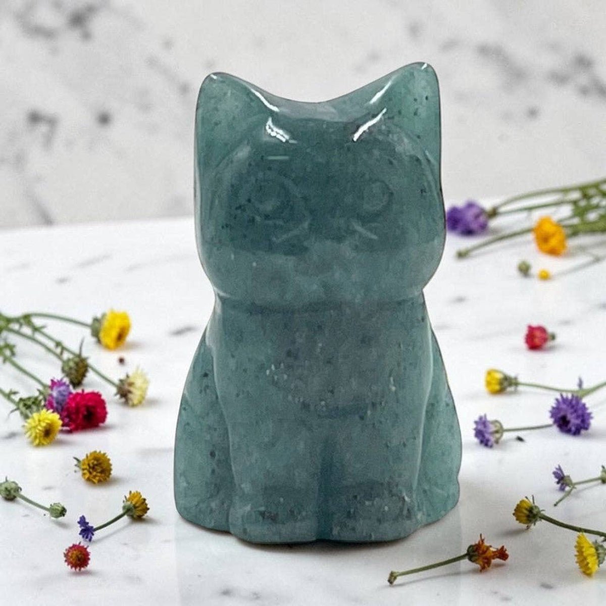 Crystal Mini Cat – Green Aventurine - Twirls + Twigs