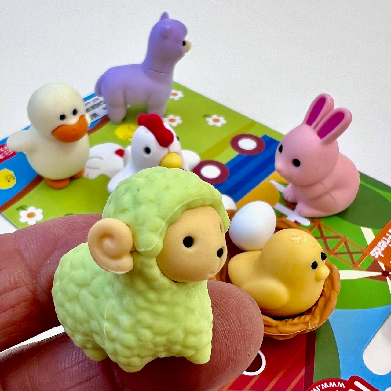 Chicken & Friends Erasers Card Iwako - Twirls + Twigs