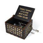 Funny Twinkle Twinkle Hand - Crank Music Box - Wooden Lasered - Twirls + Twigs