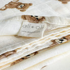 Bamboo Muslin Swaddle Baby Blanket (Teddy Bear) - Twirls + Twigs