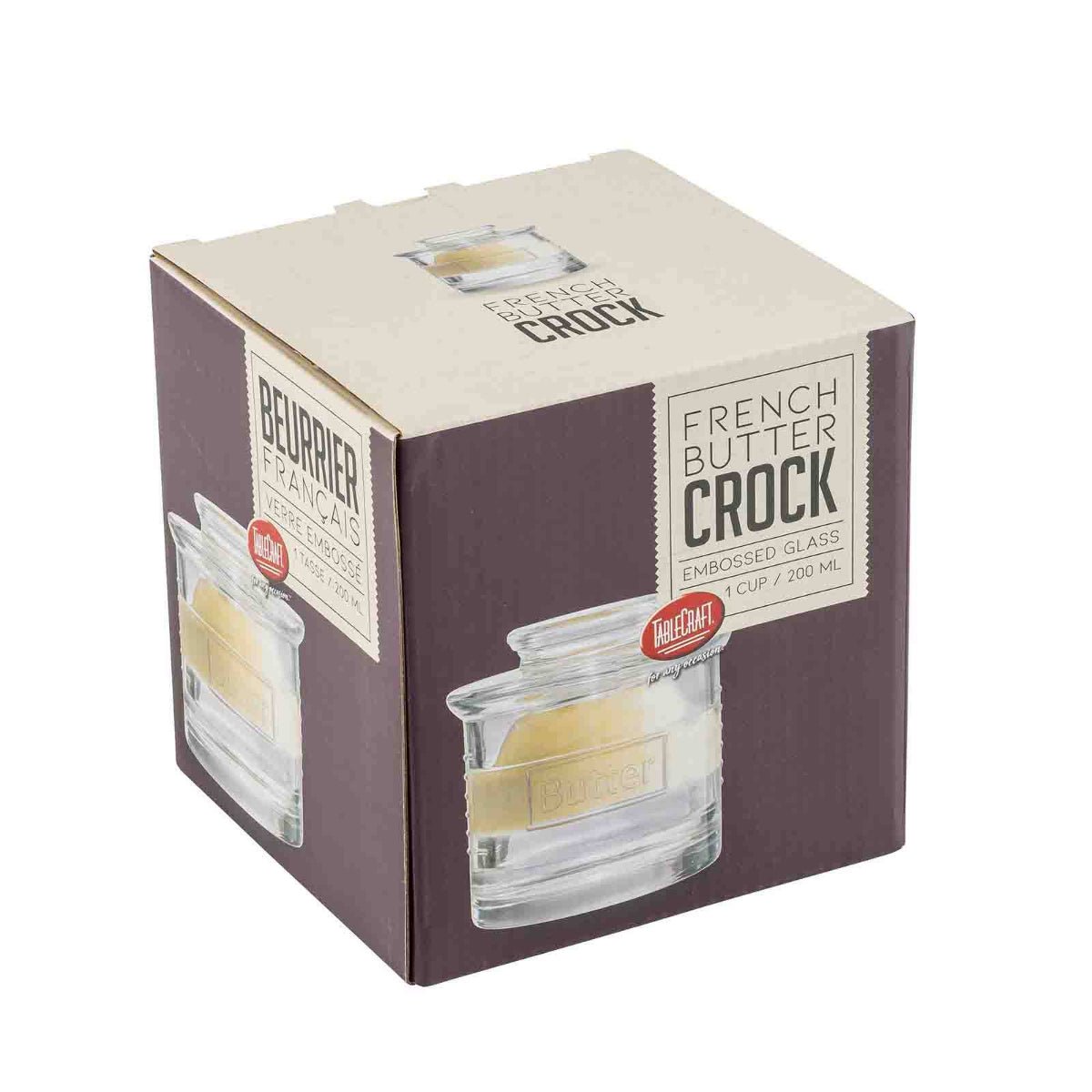 Glass French Butter Crock - Twirls + Twigs