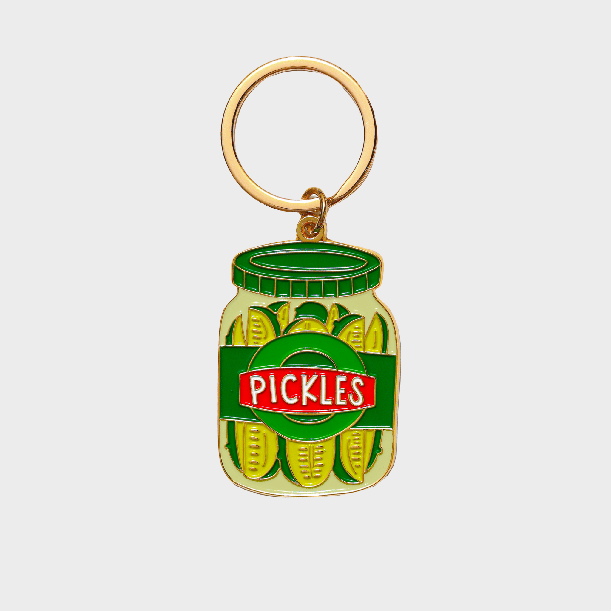 Pickle Jar Enamel Keychain Bag Charm - Twirls + Twigs
