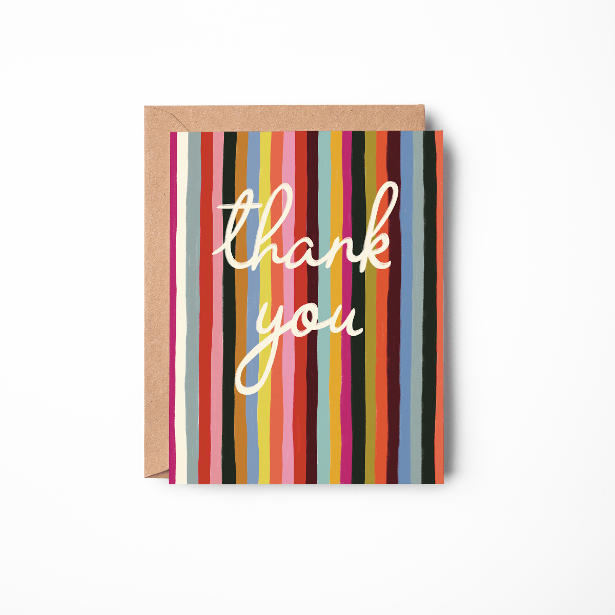 Thank You Rainbow Stripes Card - Twirls + Twigs