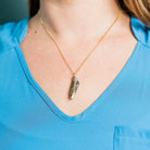 Small Gold Fish Knife Necklace: 18 Inch - Twirls + Twigs