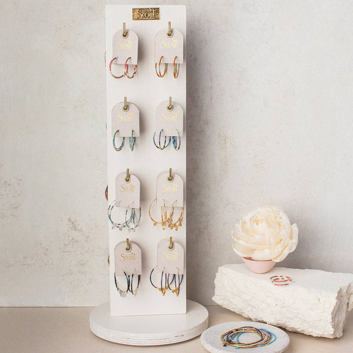 Chromacolor Miyuki Small Hoop - Cobalt Multi/Gold - Twirls + Twigs