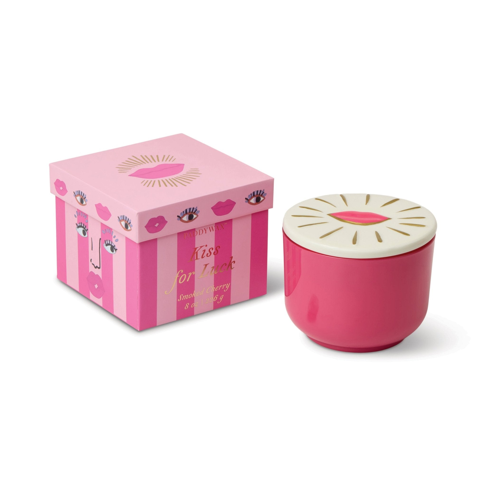 Charmed Candle with Lips Lid in Smoked Cherry - Twirls + Twigs
