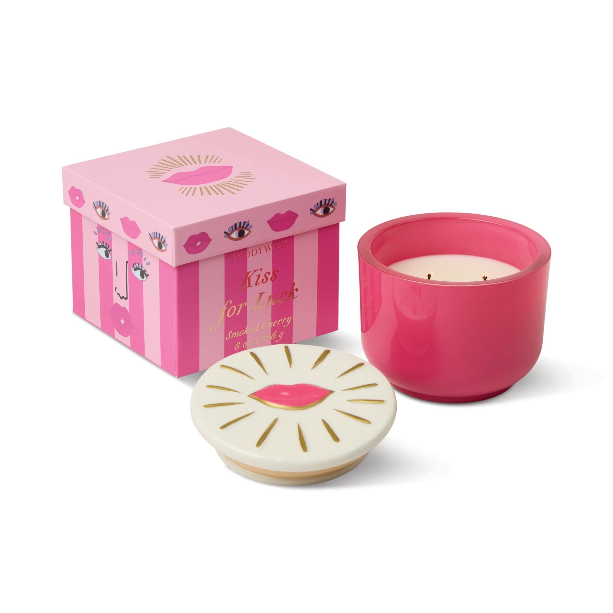 Charmed Candle with Lips Lid in Smoked Cherry - Twirls + Twigs