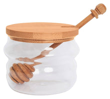  Glass Honey Jar & Dipper With Birch Wood Lid | 250 ml