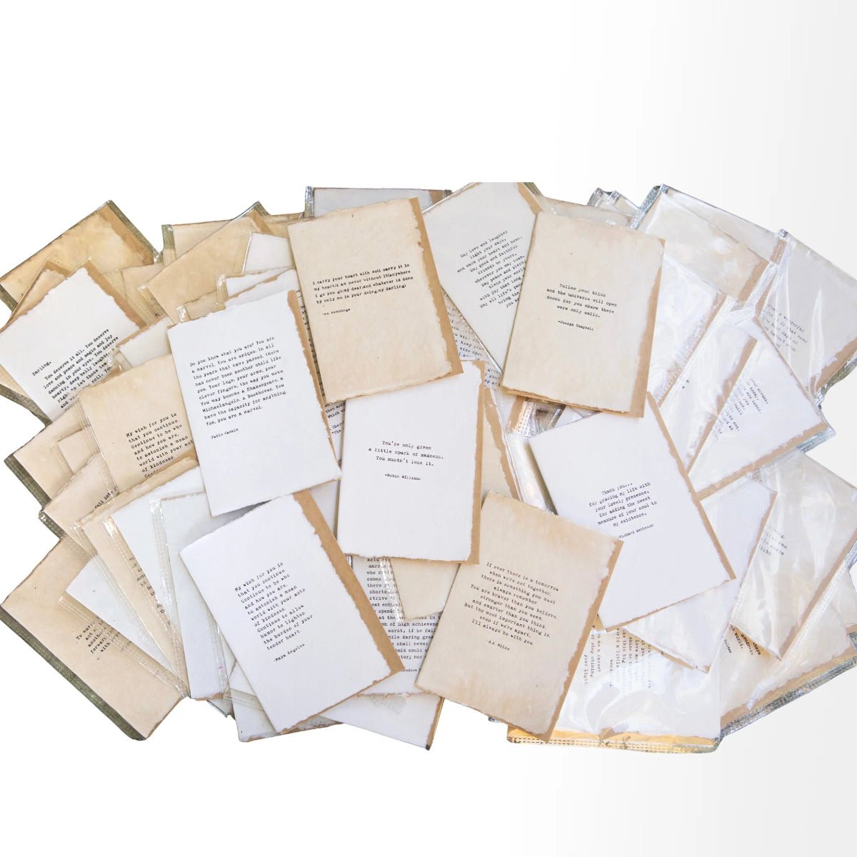 Deckled Greeting Cards with Envelopes Edition 2 - Assorted Set of 100 - Twirls + Twigs