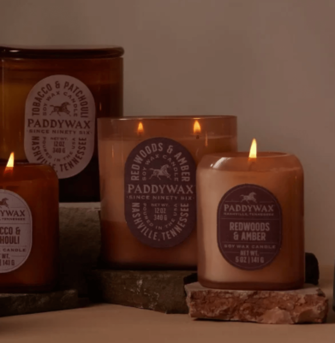 Vista 12 oz Glass Candle – Redwoods & Amber - Twirls + Twigs
