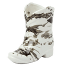 Nashville White Ceramic Cowboy Boot Candle – Palo Santo & Suede | Black Splatter 6 oz - Twirls + Twigs