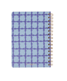 Tulip Twin Wire Notebook - Small Blue Lattice - Twirls + Twigs