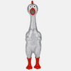 Large 13.5" Sparkle Glitter Rubber Squeeze Chicken with a Long Funny Squeak