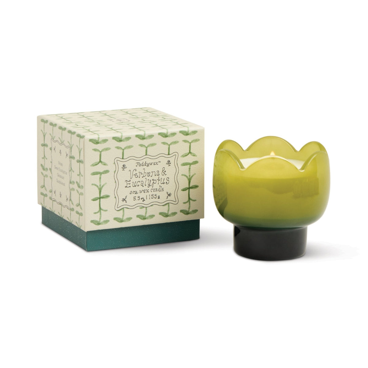 Verbena & Lemongrass Tulip Glass Candle - Twirls + Twigs