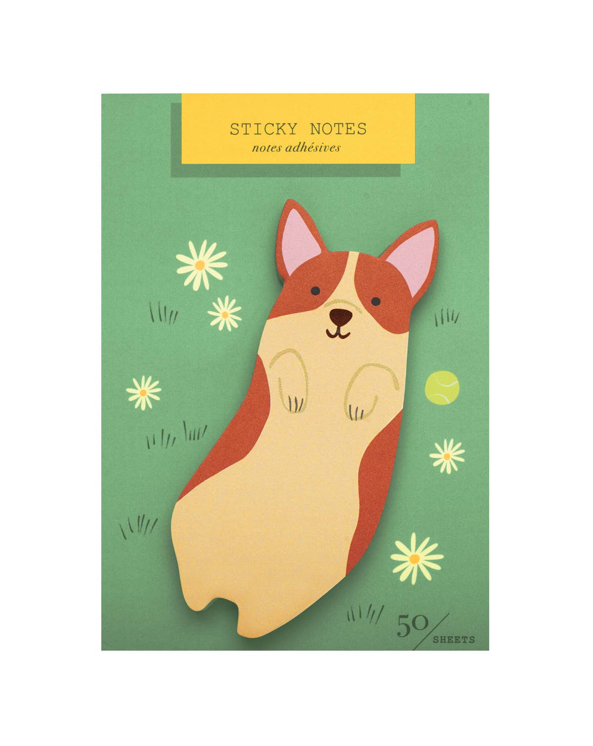 Corgi Die Cut Sticky Notes - Twirls + Twigs