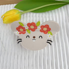 Cartoon Animal Design Hair Clips with Flower Accents: Chicken - Twirls + Twigs