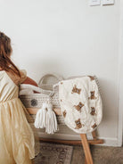 Bamboo Muslin Burp Cloth Set 2 - Pack (Teddy/Taupe) - Twirls + Twigs