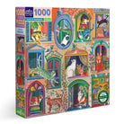 Cats in Windows 1000 Piece Square Puzzle - Twirls + Twigs